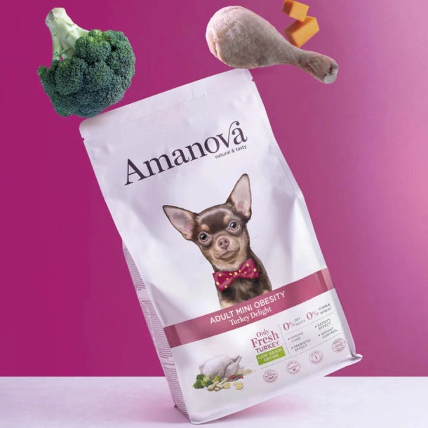 Amanova Lækker Kalkun - hundefoder mod overvægt til små hunde