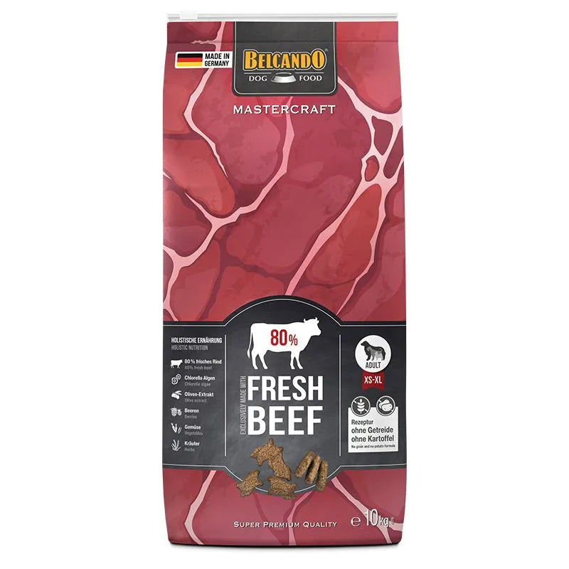 
Meta beskrivelse: Korn- og kartoffelfrit premium hundefoder med 80 % frisk oksekød, superfoods, urter og alger. Ideelt til voksne hunde for hud, pels, led og vitalitet.
Keywords: belcando mastercraft, frisk oksekød hundefoder, kornfrit hundefoder, premium hundemad, superfood hund, hud og pels hund