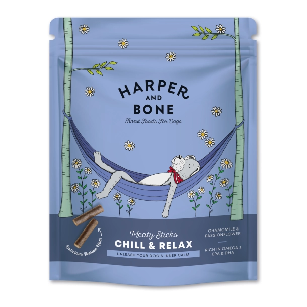 Harper and Bone snacks, beroligende hundesnack, chill and relax hund, hundesnacks med kalkun, naturlig hundesnack, afslapning hund