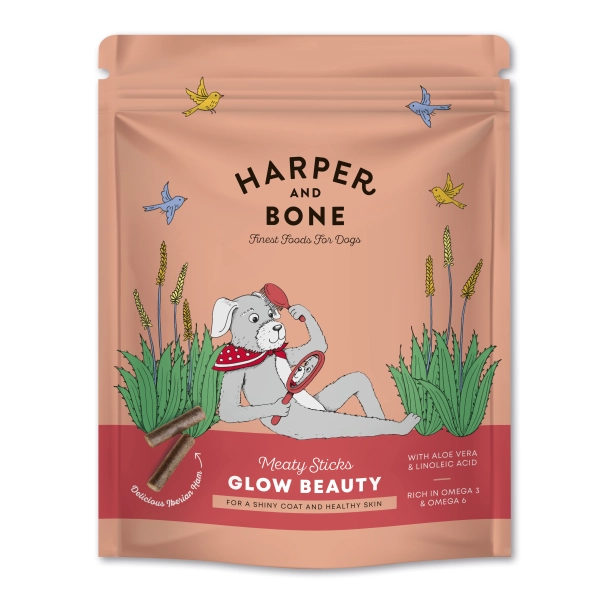 hud og pels hund, skin and coat hundesnack, omega 3 hund snack, Harper and Bone snacks, hundesnack laks tun, naturlig hundesnack