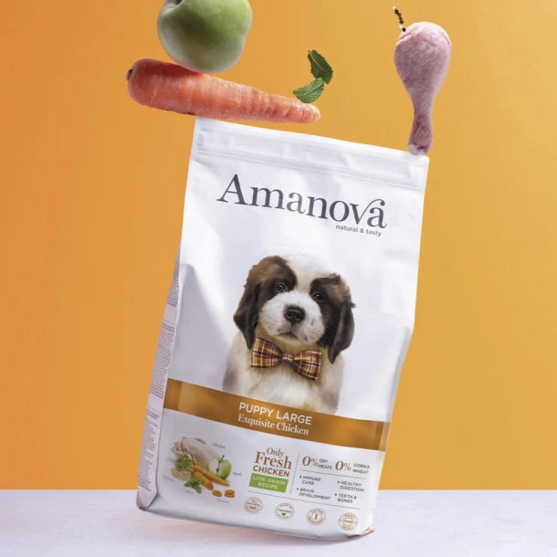Amanova Udsøgt Kylling - Hvalpefoder til store hunde