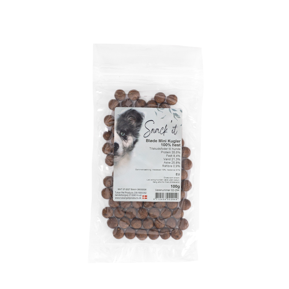 Snack’it Bløde Mini Kugler – 100% Hest