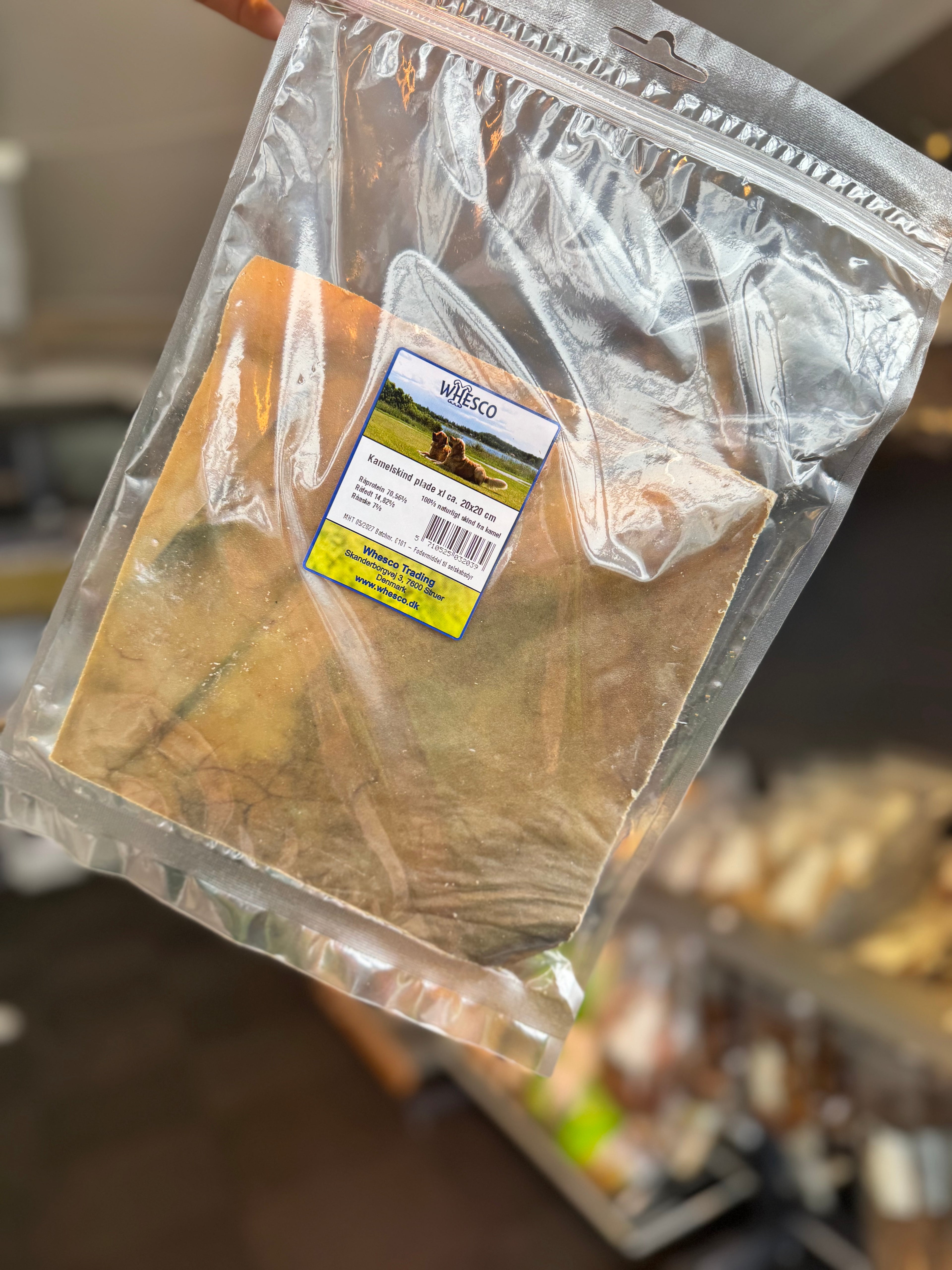 Kamelskind Plade XI 20x20 cm – Sprød Tyggeoplevelse til Hunde
Meta description: Giv din hund en sprød og naturlig tyggeoplevelse med Kamelskind Plade XI 20x20 cm. Perfekt til belønning, aktivering og tandpleje.