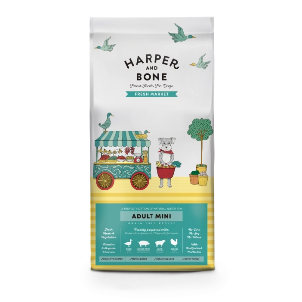     kornfrit hundefoder små hunde
* hundefoder mini racer
* fuldfoder til små hunde
* Harper & Bone Adult Mini
* premium hundefoder små hunde