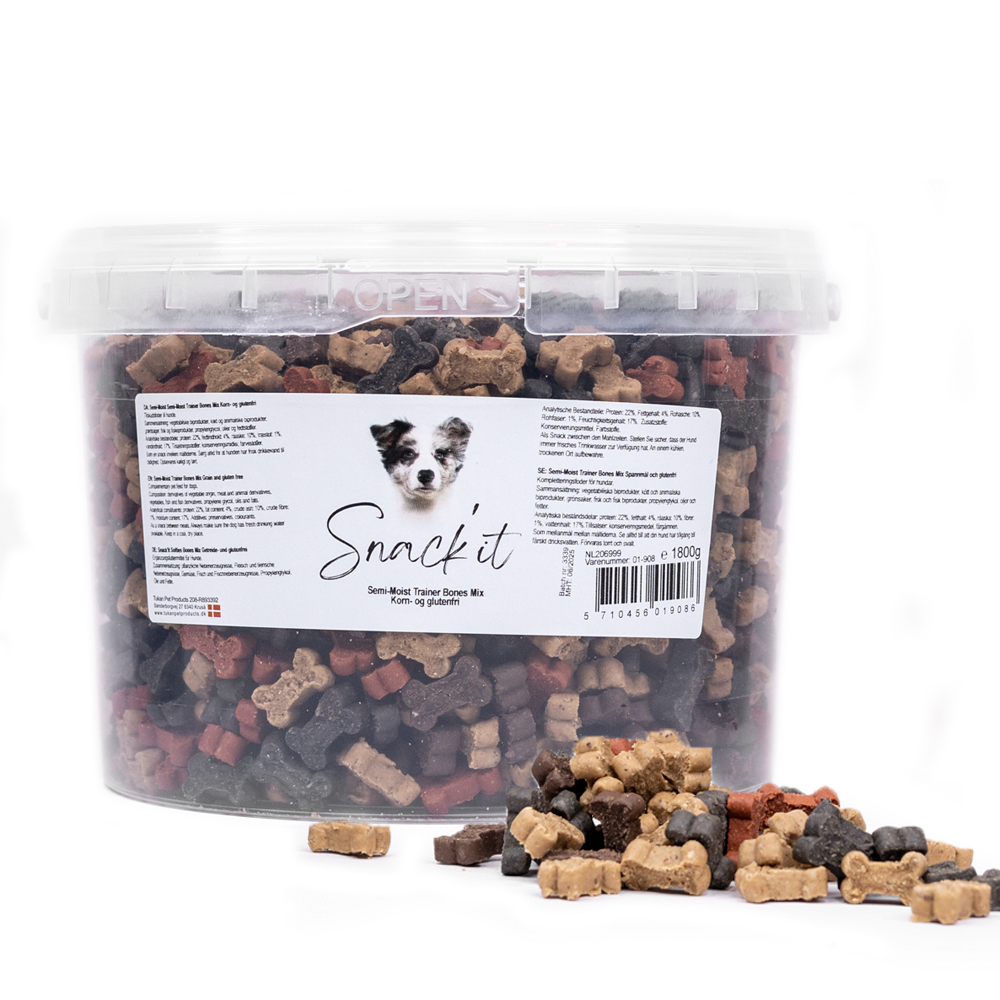 Snack’it Semi-Moist Bones Mix, bløde hundegodbidder, 